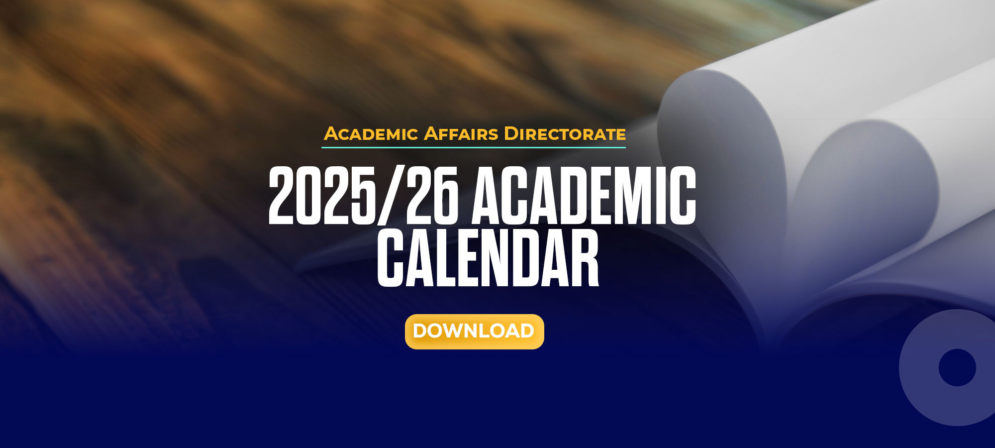 Publication Of The 2025/2026 Academic Timetable
